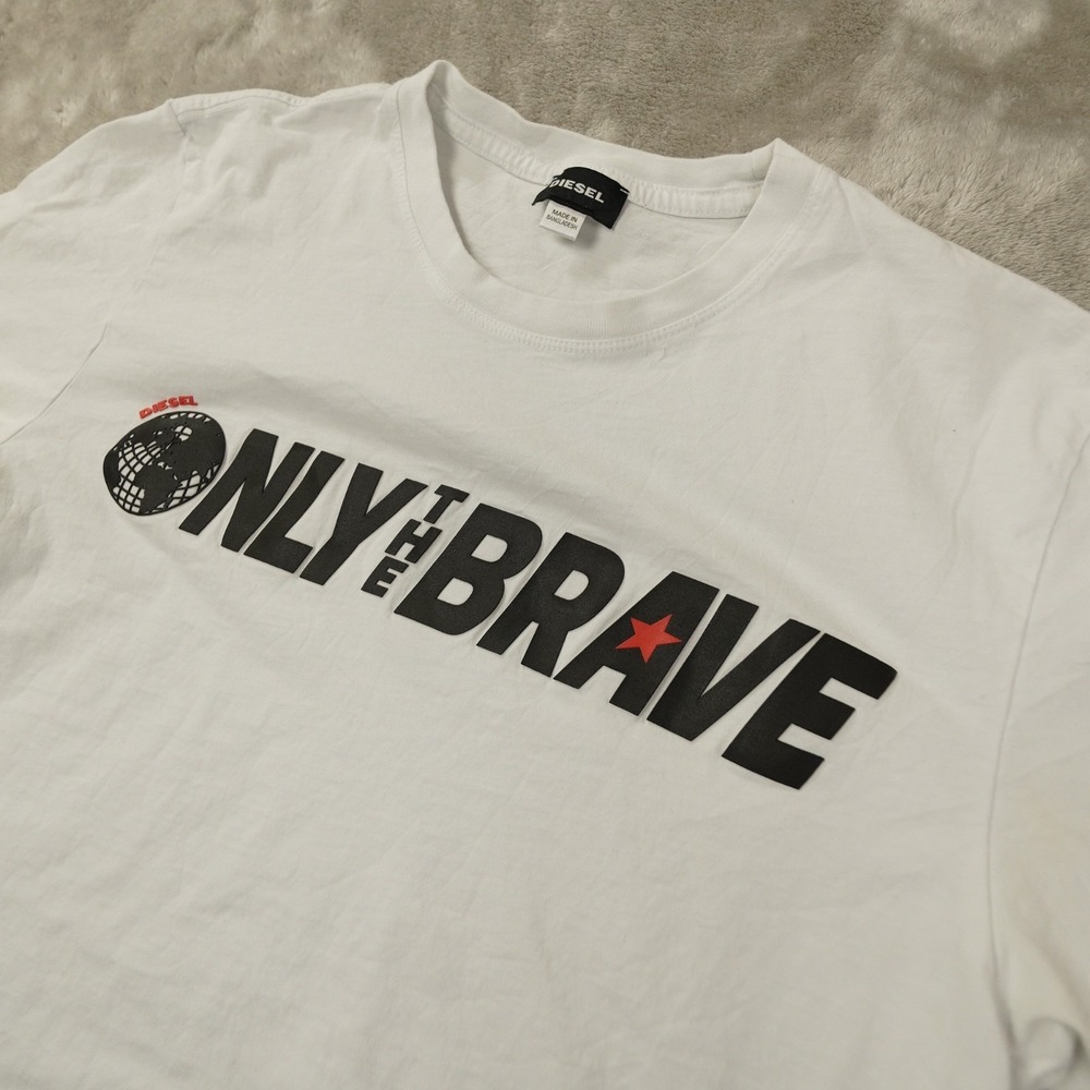 Diesel‎ Only the Brave T Shirt Men's Large White Short Sleeve Streetwear City - Picture 3 of 9